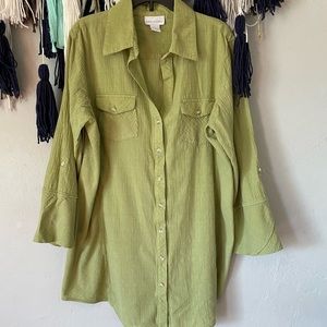 Soft Surroundings - Green Button down top